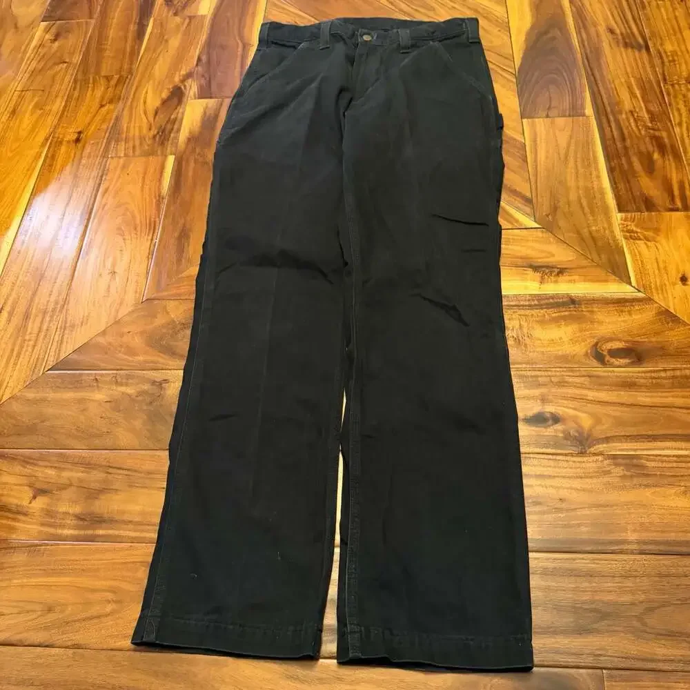 Black Carhartt Relaxed Fit Carpenter Work Pants  Size 34x32 Early 2000s